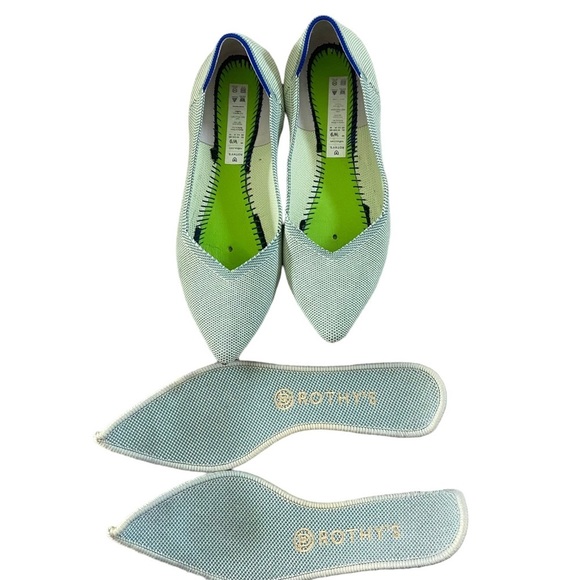 Rothy's Retired Rare Mint Green The Point Ballet Flats Sz 9 - Picture 2 of 8